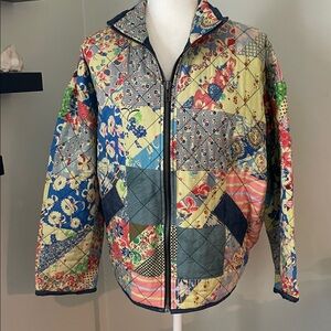 Tasha Polizzi Multicolor Patchwork Jean Jacket, side pockets , New no tags, M